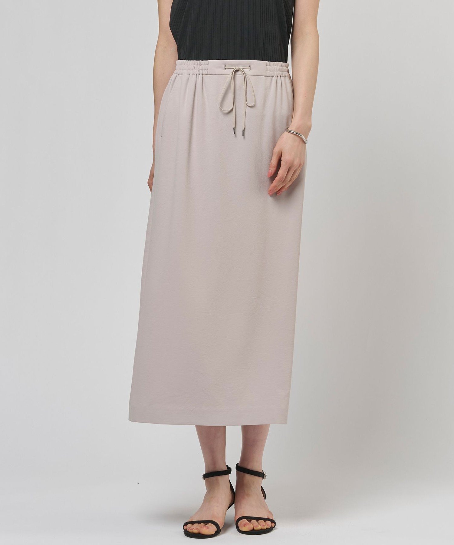 J.PRESS LADIES L 【セットアップ対応】Light ジョーゼット ナロー スカート ジェイプレス スカート ロング・マキシスカート ベージュ ブラック ネイビー