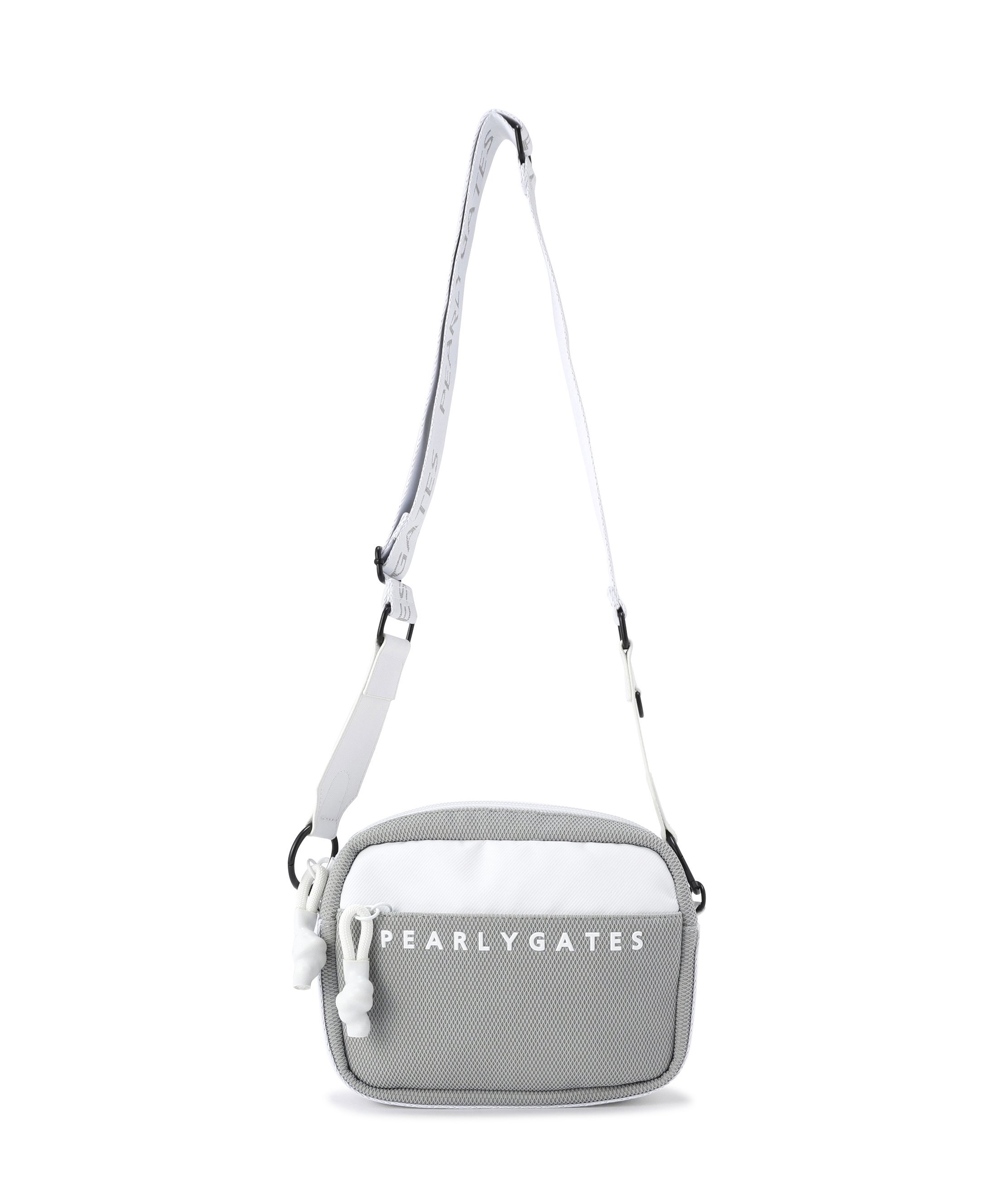 PEARLY GATES メッシュ×ラバーショルダーバッグ (UNISEX) パーリーゲイツ バッグ その他のバッグ ネイビー グレー
