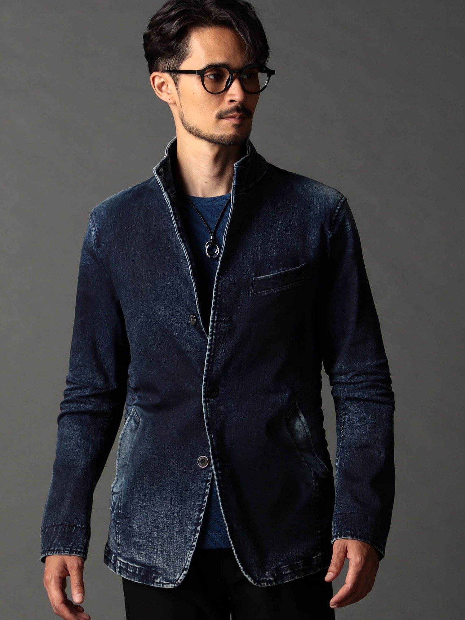 NICOLE CLUB FOR MEN デニムスタンドカヴァーオール ニコル ジャケット・アウター その他のジャケット・アウター ホワイト ブルー