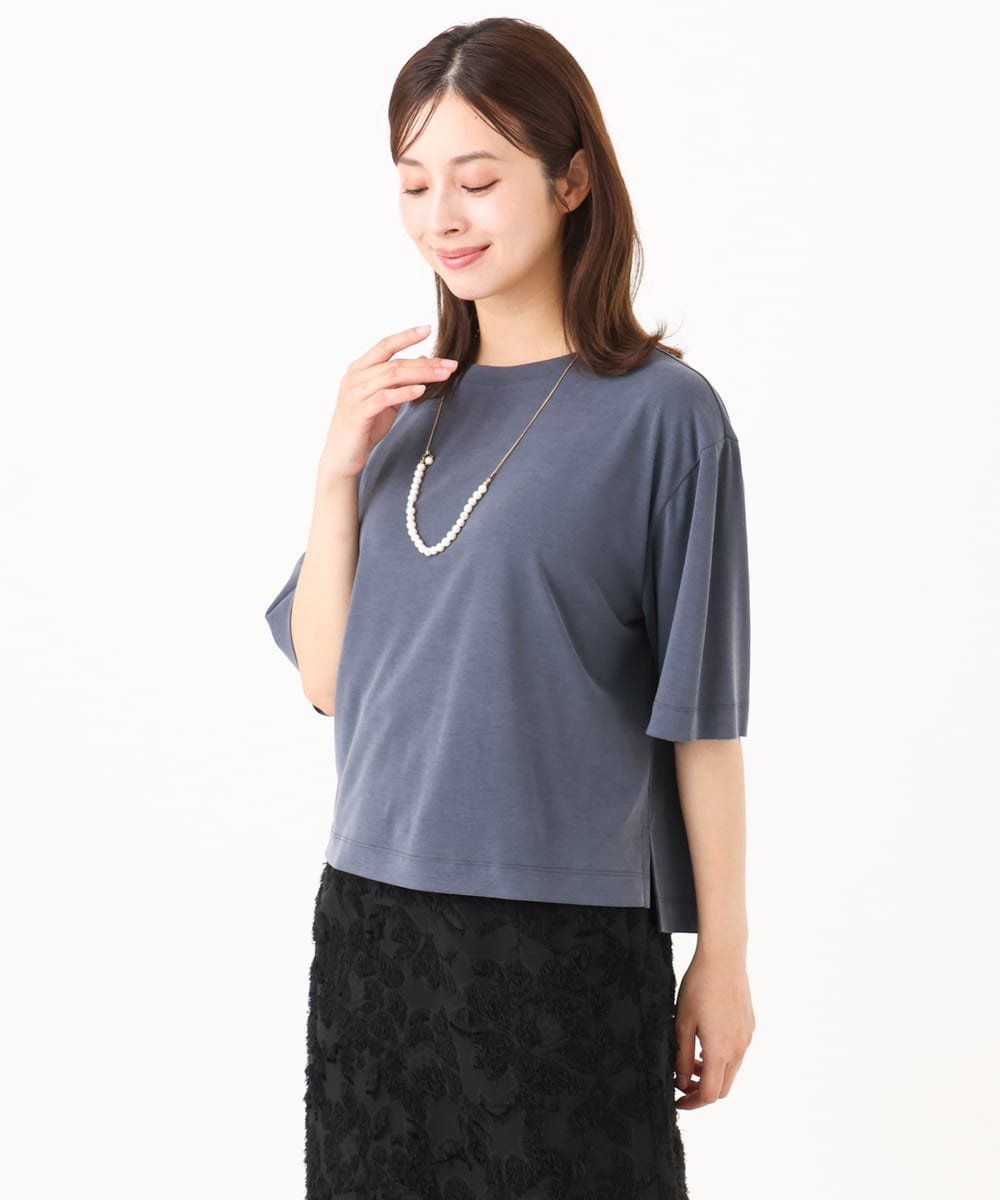 MICHEL KLEIN（小さいサイズ） 【小さいサイズ】ヴィンテージライクボックスTシャツ メゾンドゥサンク トップス カットソー・Tシャツ ブラック ホワイト ネイビー