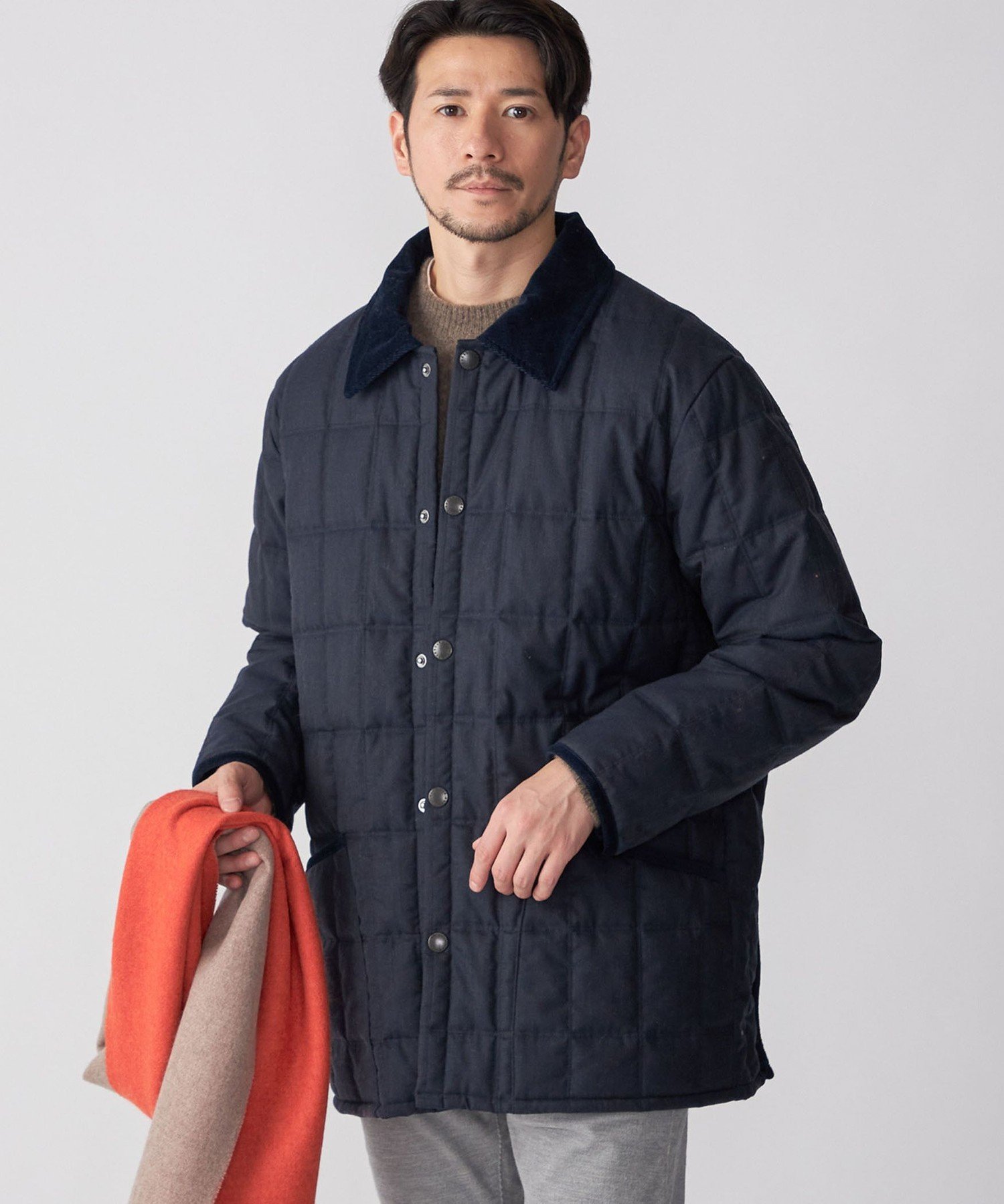 シップス キルティングコート メンズ 【SALE／30%OFF】SHIPS 【SHIPS別注】Barbour: LIDDESDALE/リッズデイル ウール/ポリエステル キルティング ジャケット シップス ジャケット・アウター テーラードジャケット・ブレザー ネイビー グレー グリーン【送料無料】