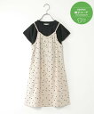 【SALE/20%OFF】ikka キャミ*ジャンパースカートドッキングワンピース(120~160cm) イッカ スカート その他のスカート ブラック ベージュ...