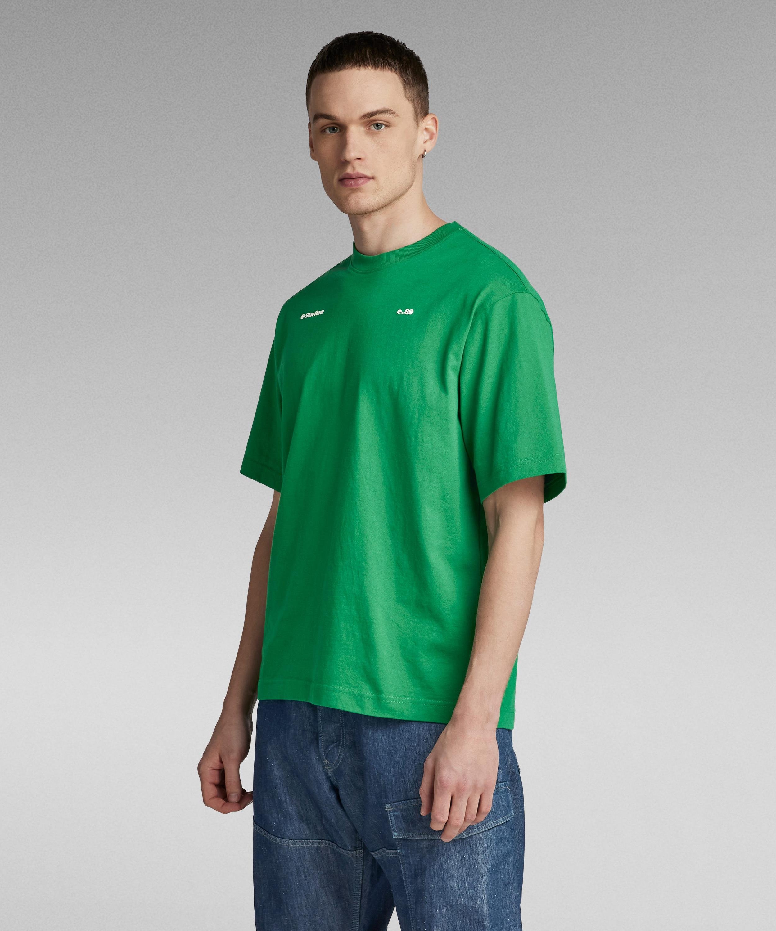 【公式ショップ】UNISEX BOXY BASE T-SHIRT/オーバーサイズベーシックT ジースターロゥ トップス カットソー・Tシャツ グリーン