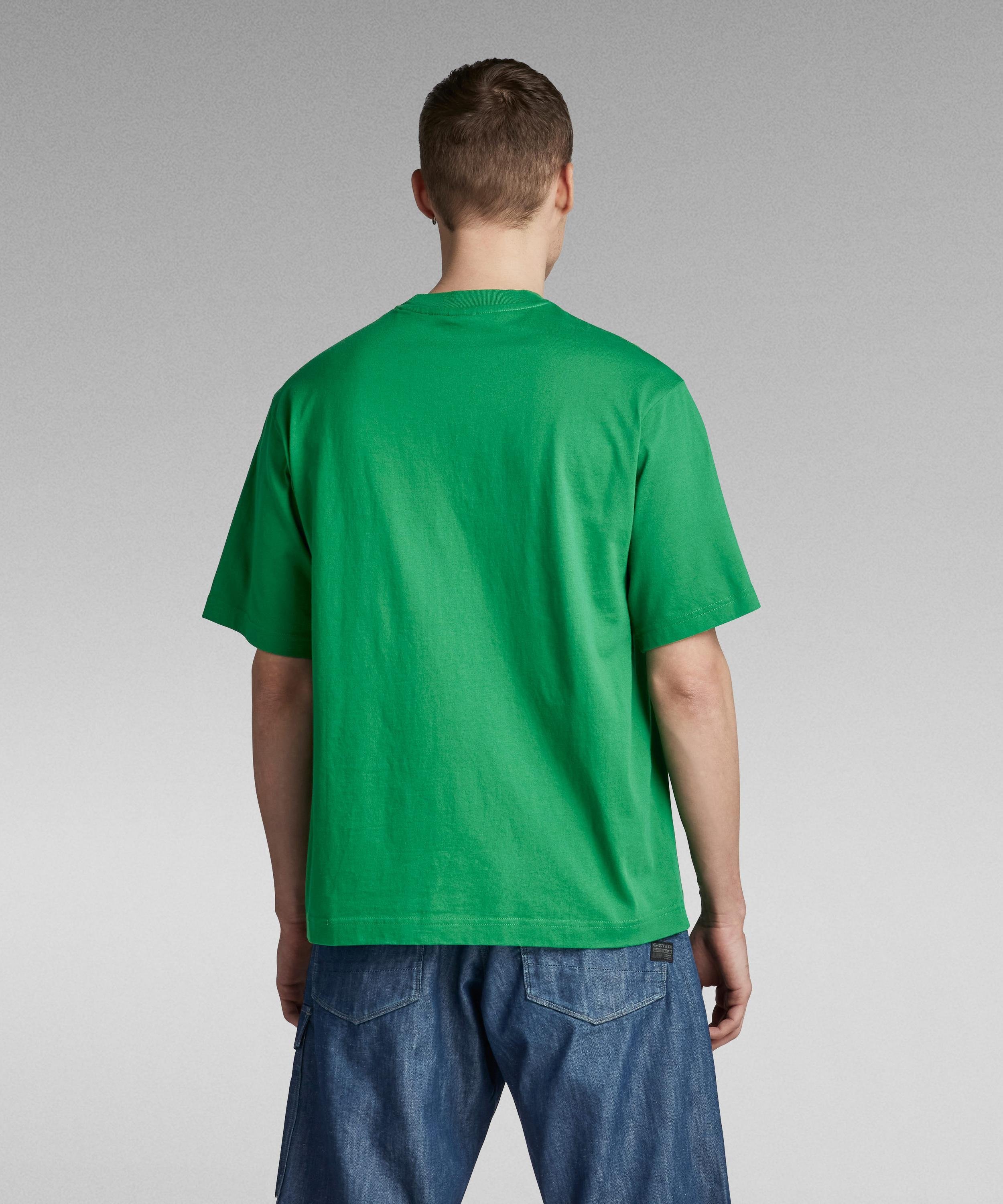 【公式ショップ】UNISEX BOXY BASE T-SHIRT/オーバーサイズベーシックT ジースターロゥ トップス カットソー・Tシャツ グリーン