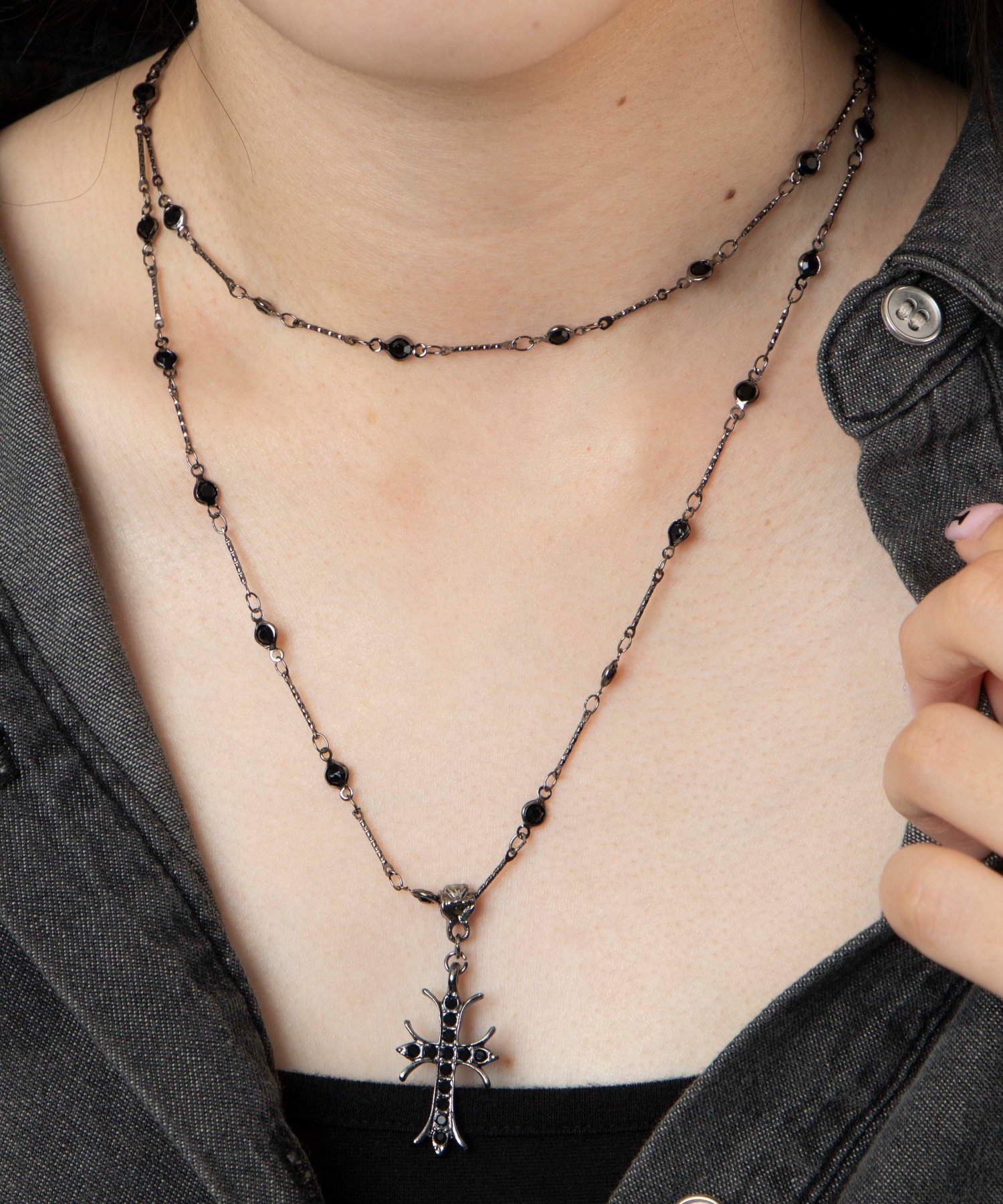 WEGO LADY'S L2連デザインチェーンクロスネックレス ウィゴー アクセサリー・腕時計 ネックレス