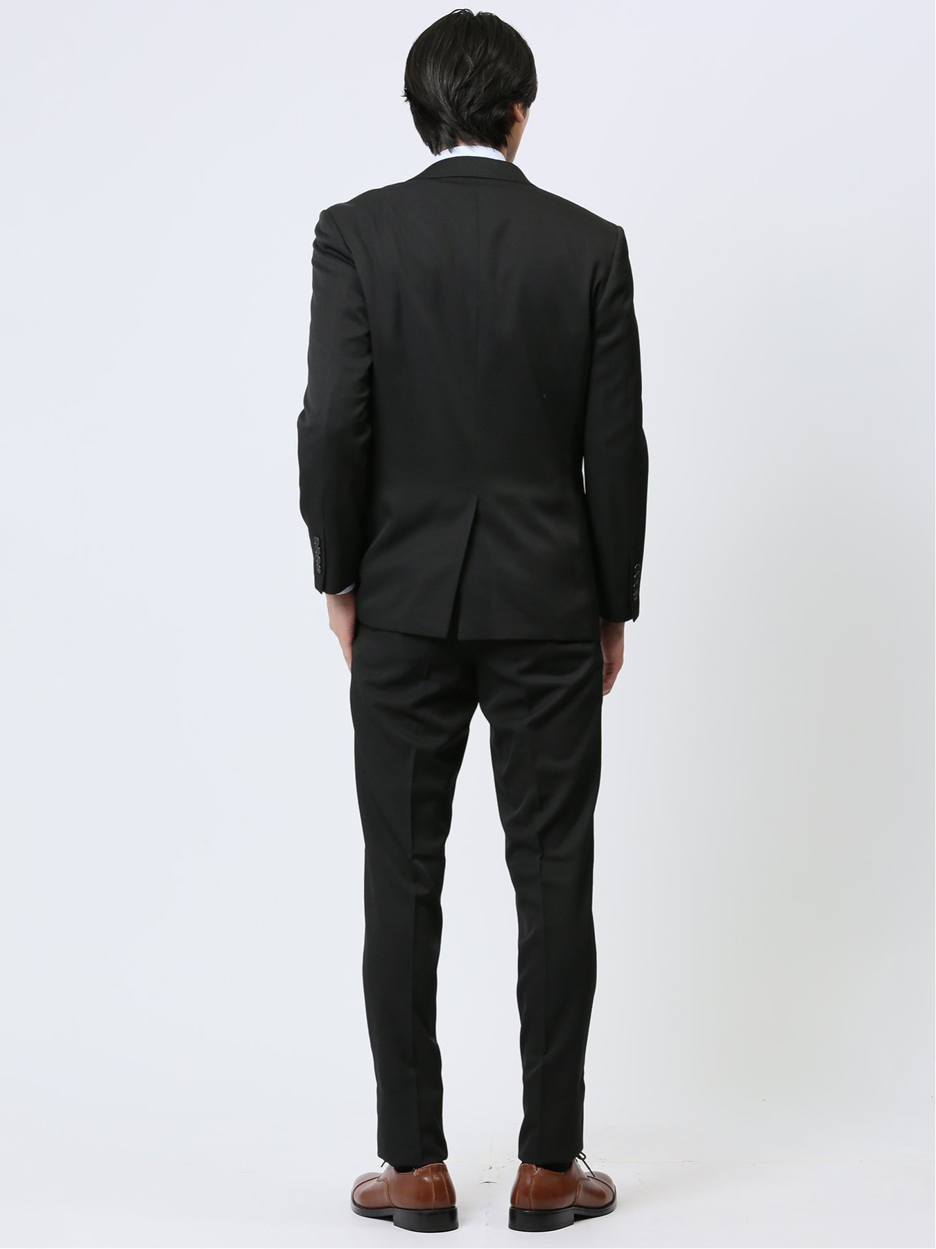 TAKA-Q 【24AW】 ストレッチウォッシャブル レギュラーフィット 2ボタン2ピーススーツ シャドーストライプ黒 メンズ セットアップ ジャケット ビジネス カジュアル 通勤 仕事 タカキュー スーツ・フォーマル セットアップスーツ ブラック【送料無料】