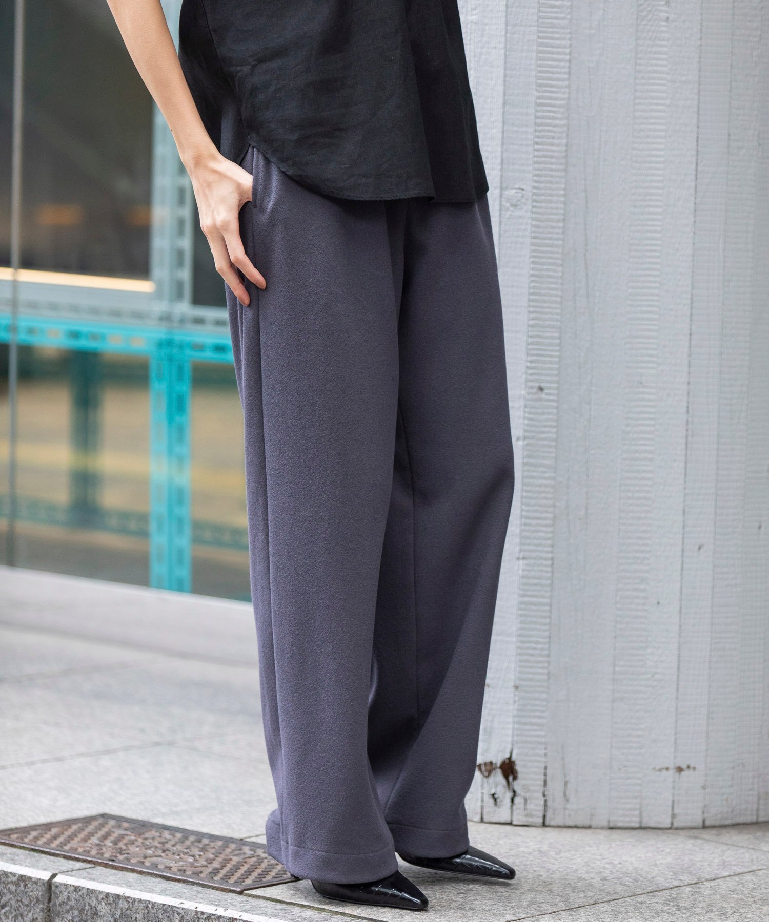 【SALE／52%OFF】Munich ブークレーダンボールイージーパンツ ミューニック パンツ その他のパンツ ブラック グレー ブルー【送料無料】