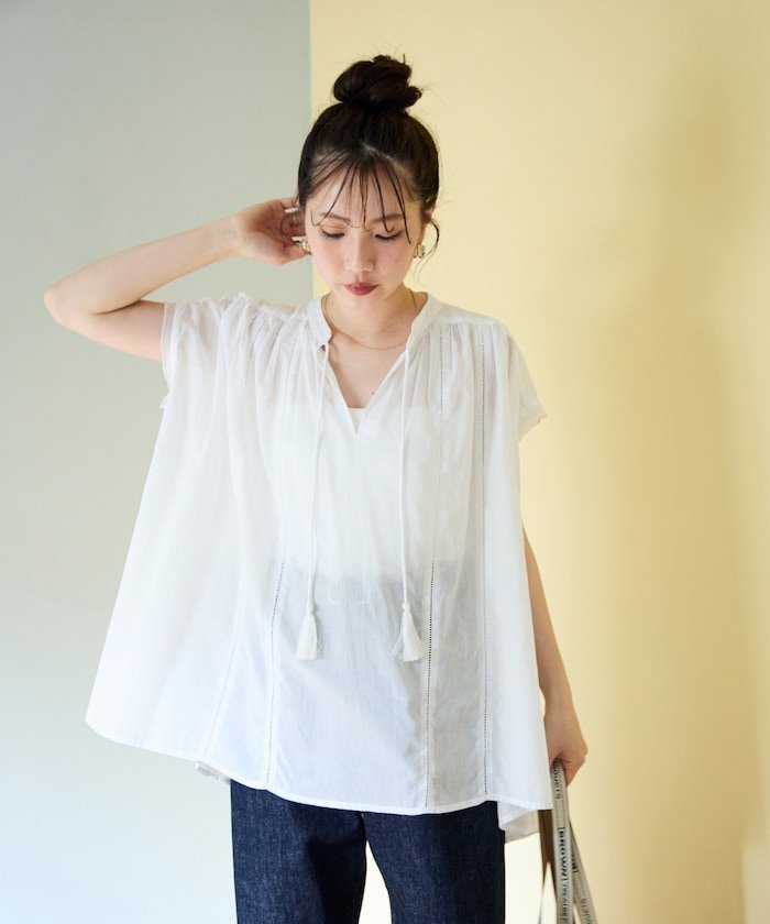 FREAK'S STORE インド ボイル スキッパー ノースリーブ ブラウス【限定展開】 25SS