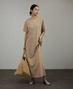 SALON adam et rope' ビンテージライクオーバーダイワンピース サロン アダム エ ロペ ワンピース・ドレス ワンピース ベージュ グレー【送料...