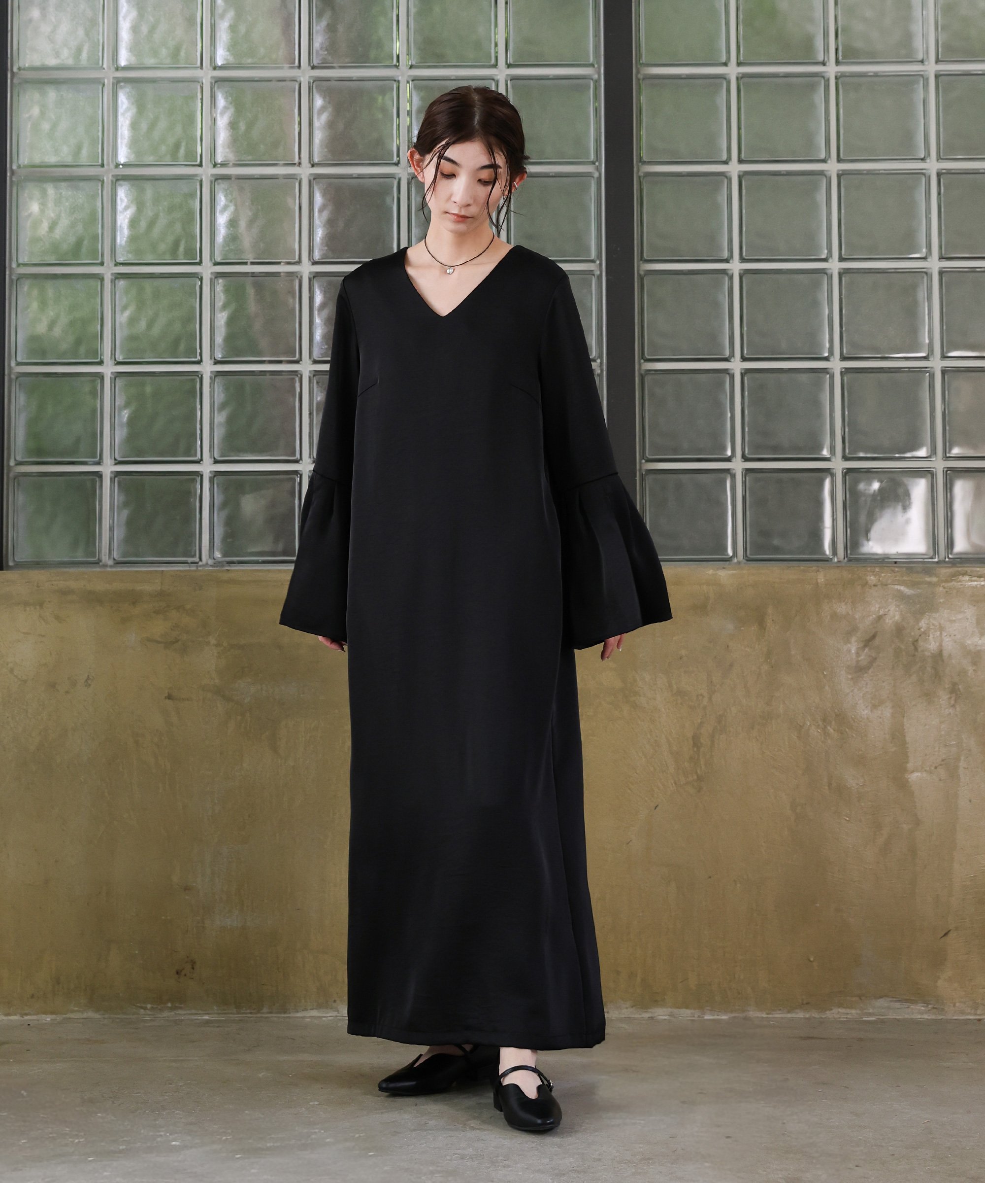 【SALE／40%OFF】SELECT MOCA 【オケージョン/結婚式】スリットスリーブVネックワンピース セレクトモカ ワンピース・ドレス ドレス【送料無料】