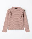 【SALE/30%OFF】UNITED ARROWS green label relaxing ボーダーフリルプルオーバー / キッズ 100cm-130cm ユナイテッドアローズ アウトレット トップス カットソー・Tシャツ ピンク ブラック