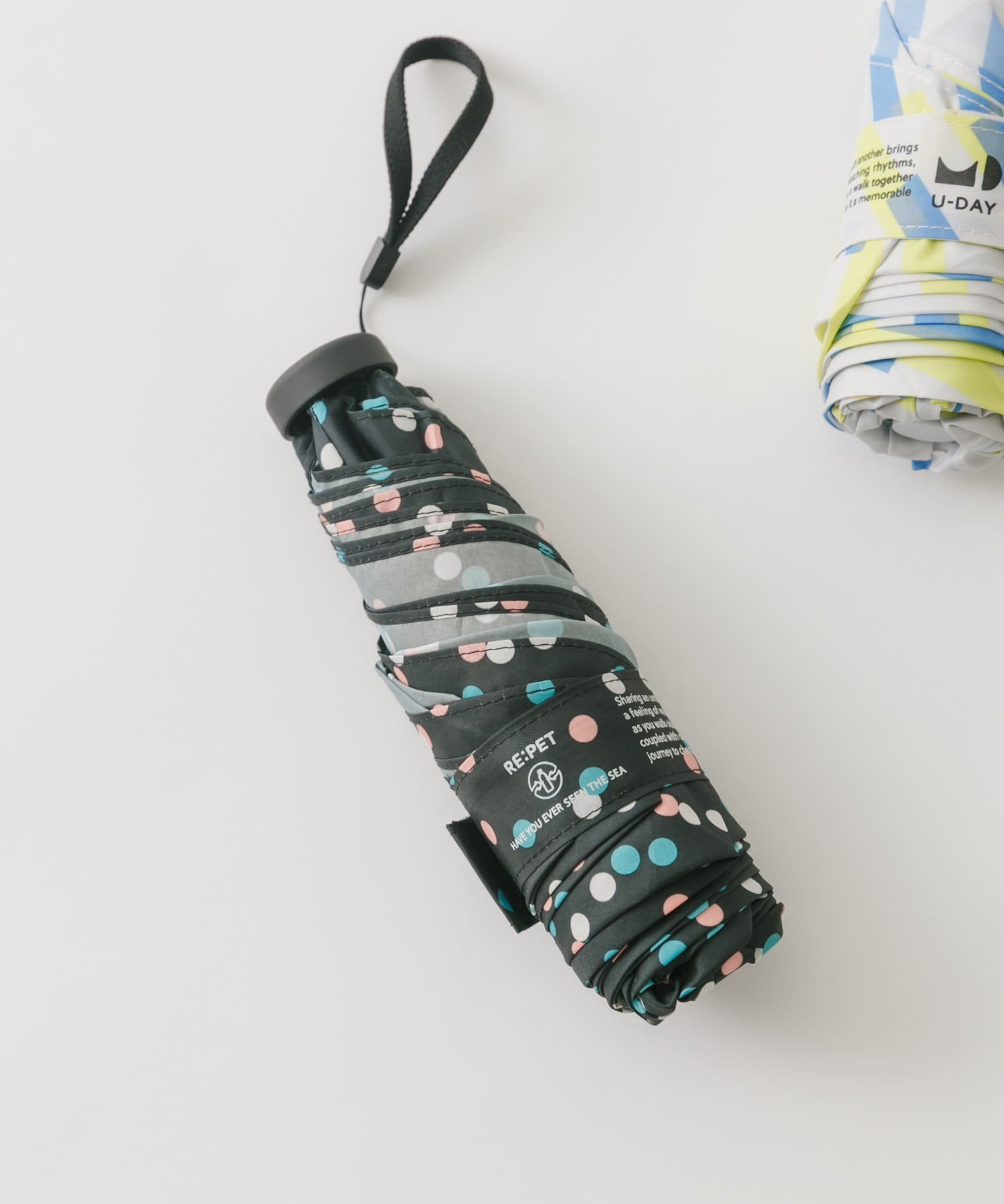 SMELLY 『WEB限定』because RE:PET LITTLE PatternMini スメリー ファッション雑貨 傘・長傘 グレー ブラック