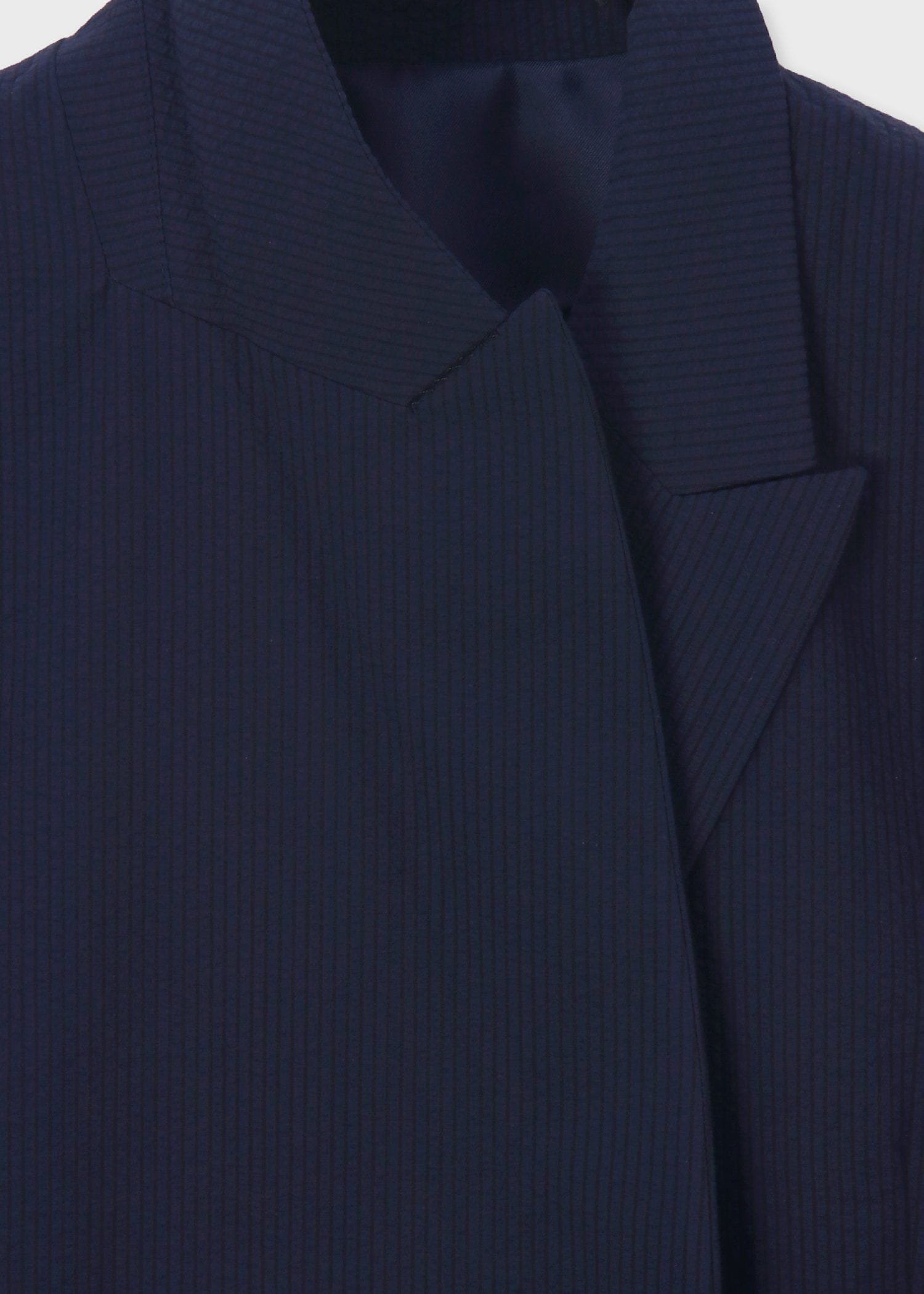 PS Paul Smith ウィメンズ ストライプ シアサッカー ダブルブレスト ジャケット ポール・スミス ジャケット・アウター テーラードジャケット・ブレザー ベージュ ネイビー【送料無料】