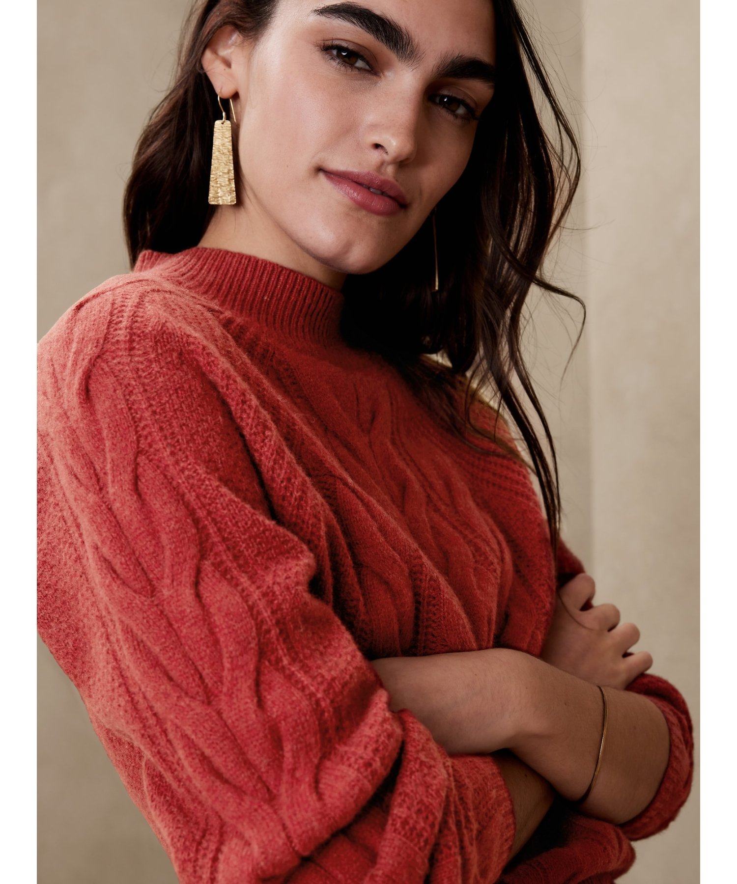 【SALE／56%OFF】BANANA REPUBLIC (W)プラ メリノブレンド セーター バナナ・リパブリック トップス ニット レッド グレー ホワイト【送料無料】のサムネイル