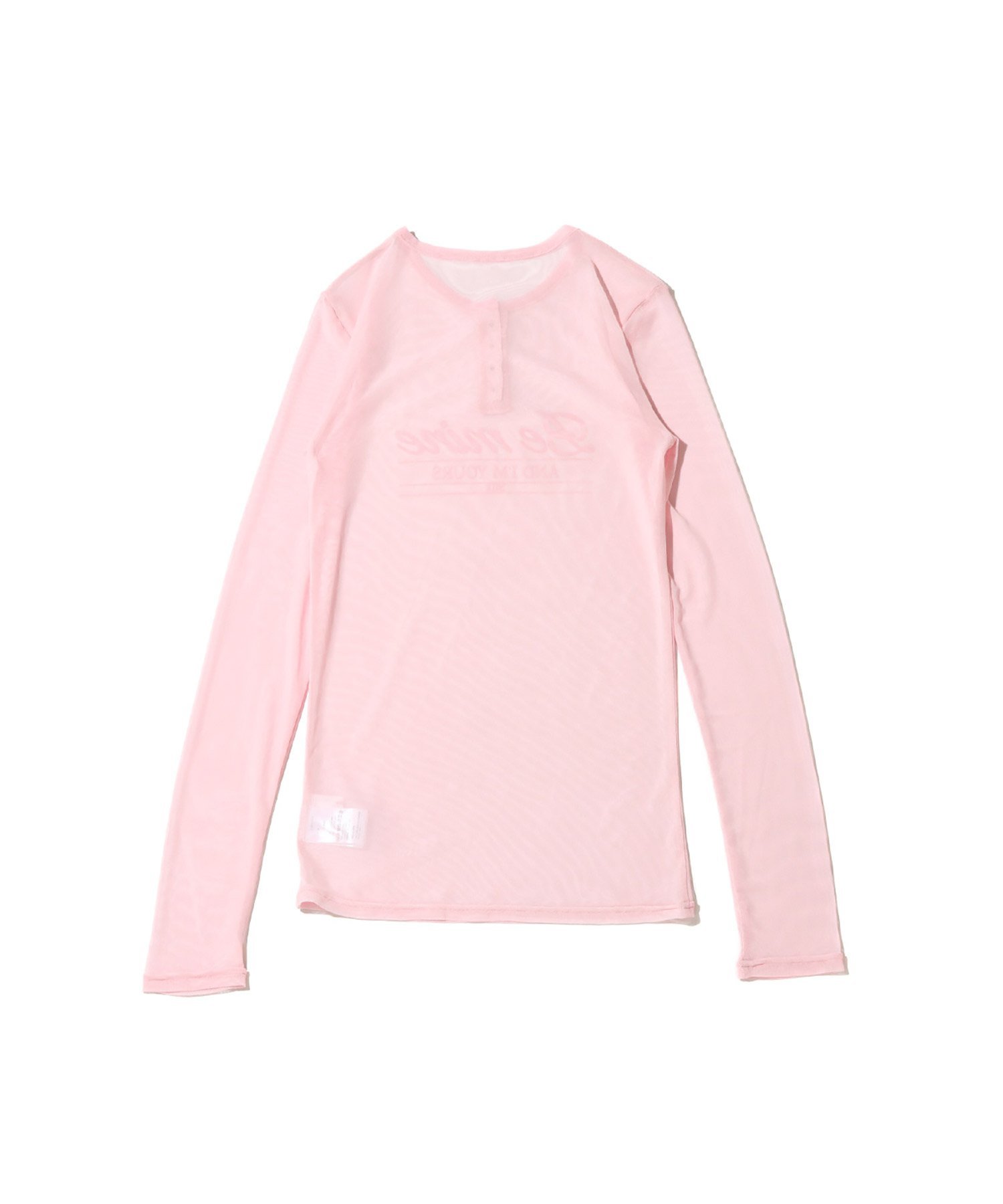atmos pink atmos pink メッセージ シースルー トップス PINK アトモス トップス カットソー・Tシャツ ピンク