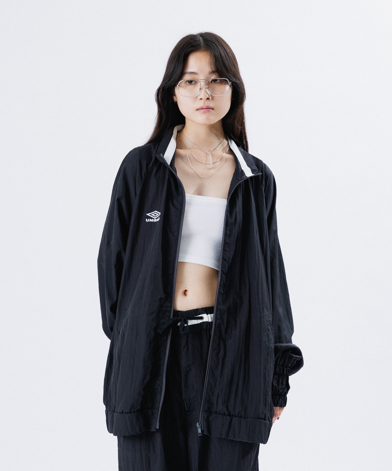 M TO R 再販!【24SS新作】【UMBRO*BELPER*M TO R】NYLON TRACK JACKET アダムエロペ ジャケット・アウター その他のジャケット・アウター ブラック【送料無料】