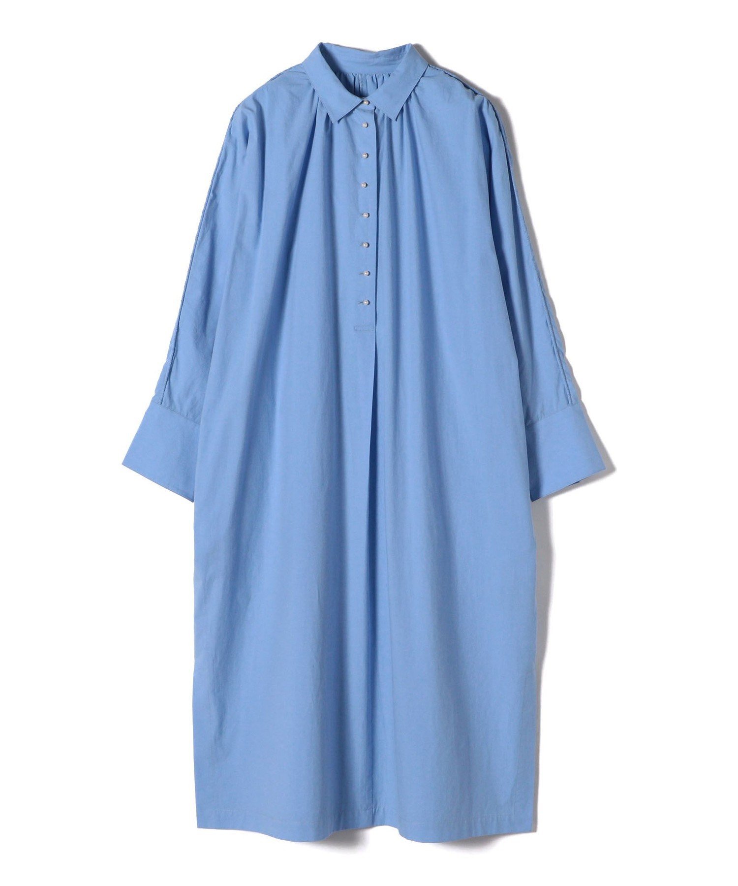 【SALE／70%OFF】SHIPS WOMEN ＜手洗い可能＞近江晒 タイプライター パールモチーフ ワンピース 24SS ◇ シップス ワンピース・ドレス ワンピース ネイビー ブルー【送料無料】