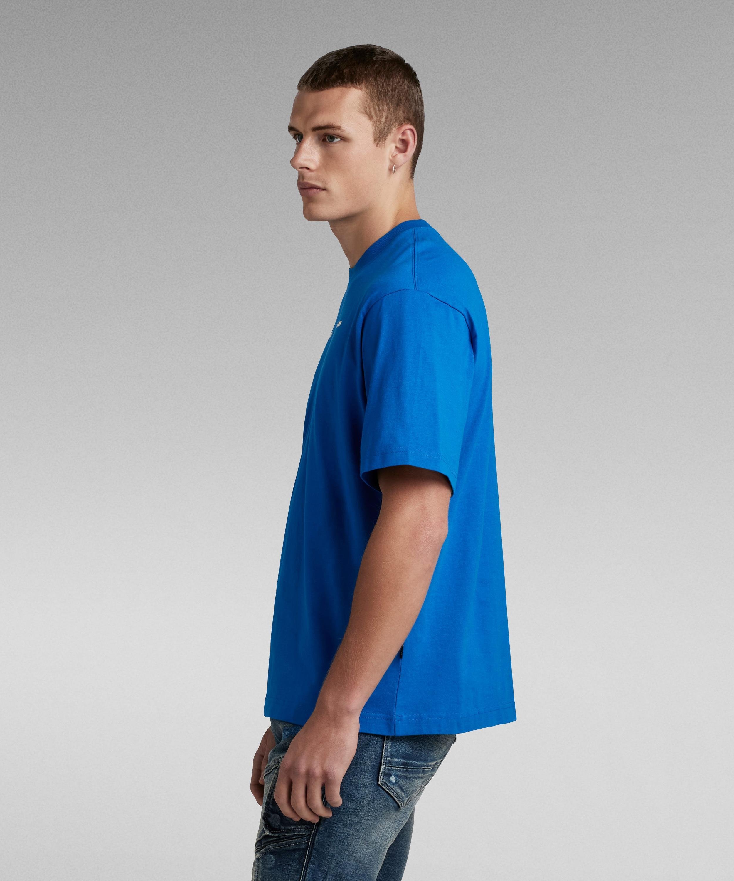 【公式ショップ】UNISEX BOXY BASE T-SHIRT/オーバーサイズベーシックT ジースターロゥ トップス カットソー・Tシャツ ブルー