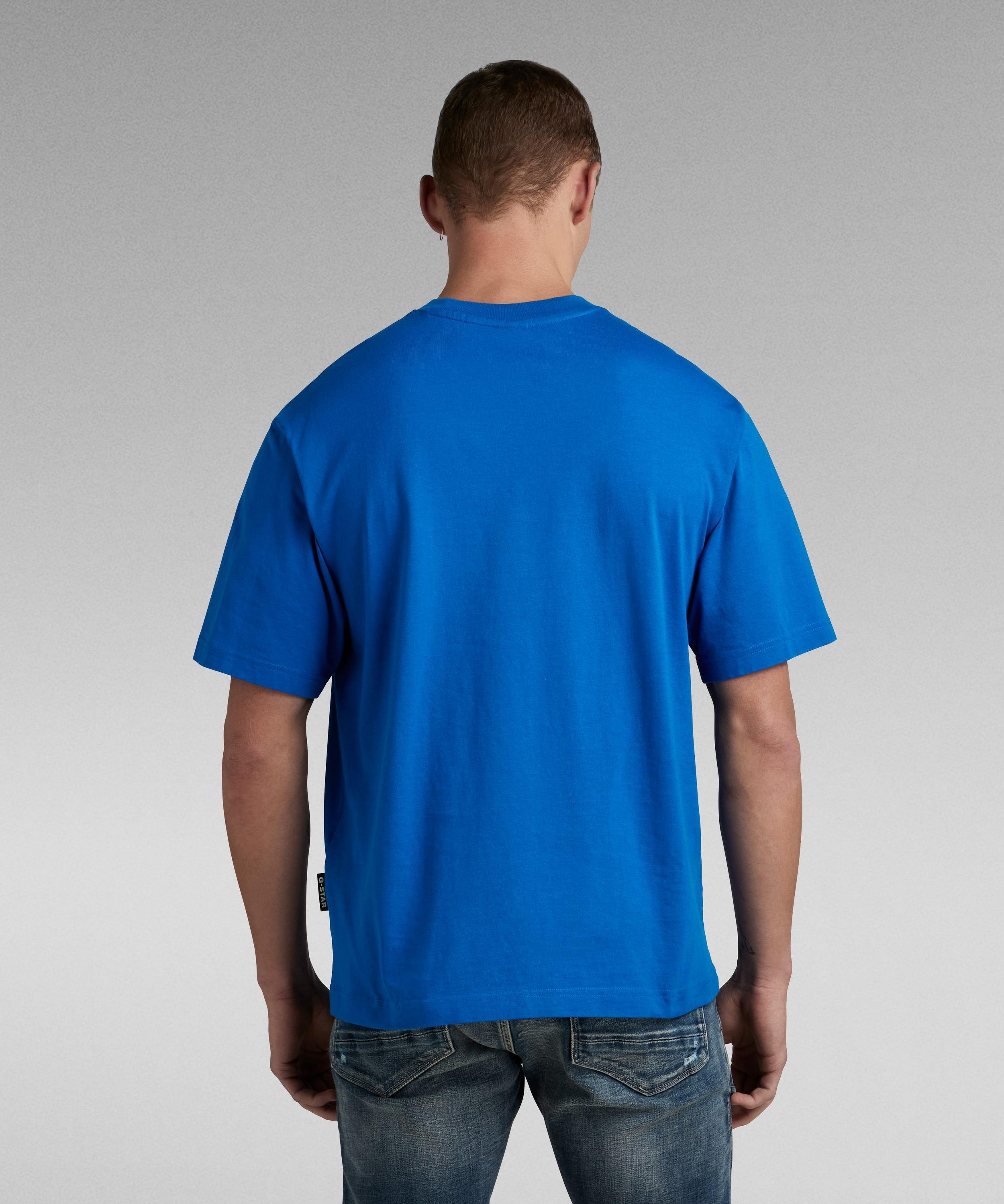 【公式ショップ】UNISEX BOXY BASE T-SHIRT/オーバーサイズベーシックT ジースターロゥ トップス カットソー・Tシャツ ブルー