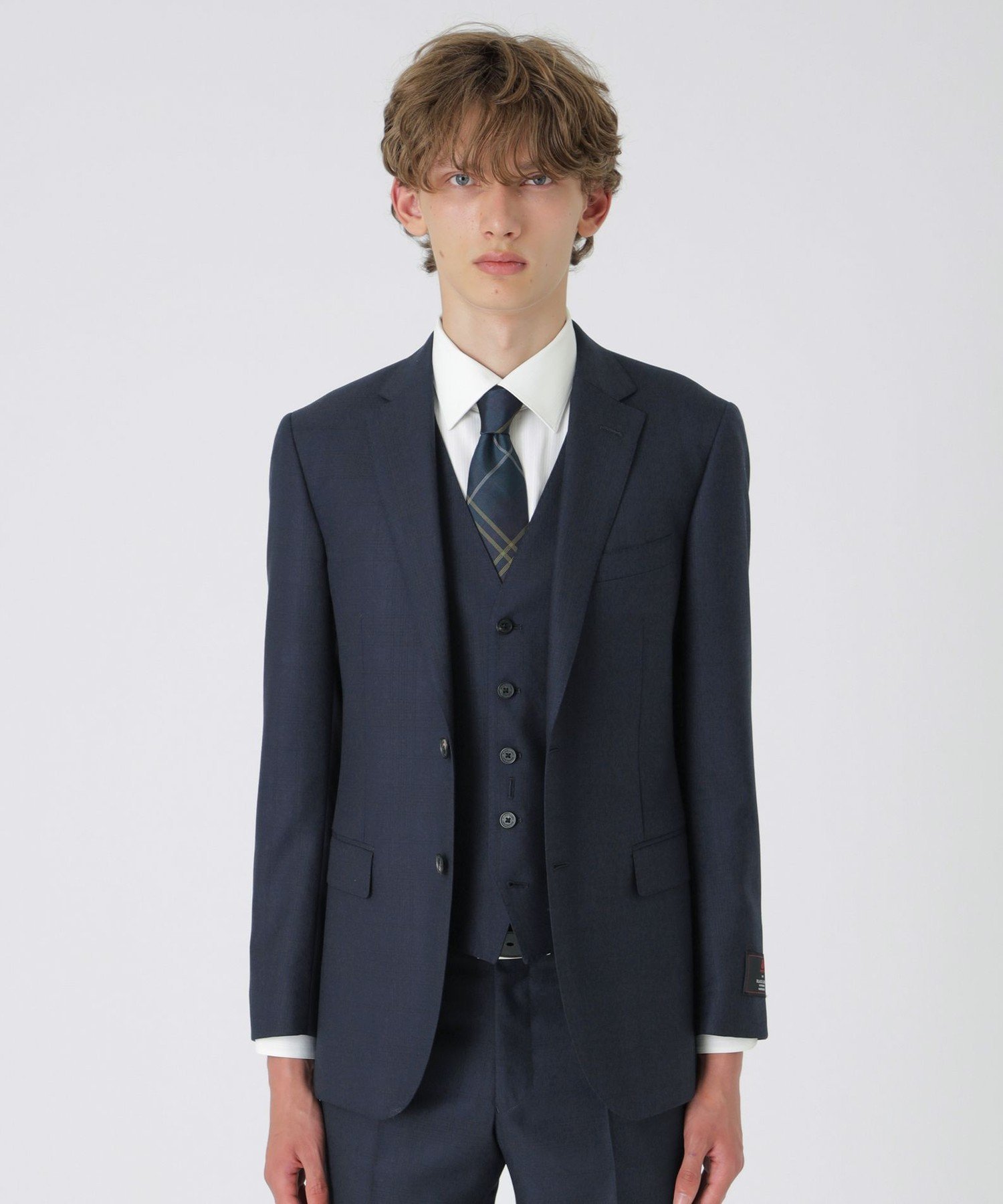 【SALE/35%OFF】BLACK LABEL CRESTBRIDGE MIYUKIトップネイビートーナルチェックスリーピーススーツ ブルーレーベル / ブラックレーベル・クレストブリッジ スーツ・フォーマル セットアップスーツ ネイビー【送料無料】