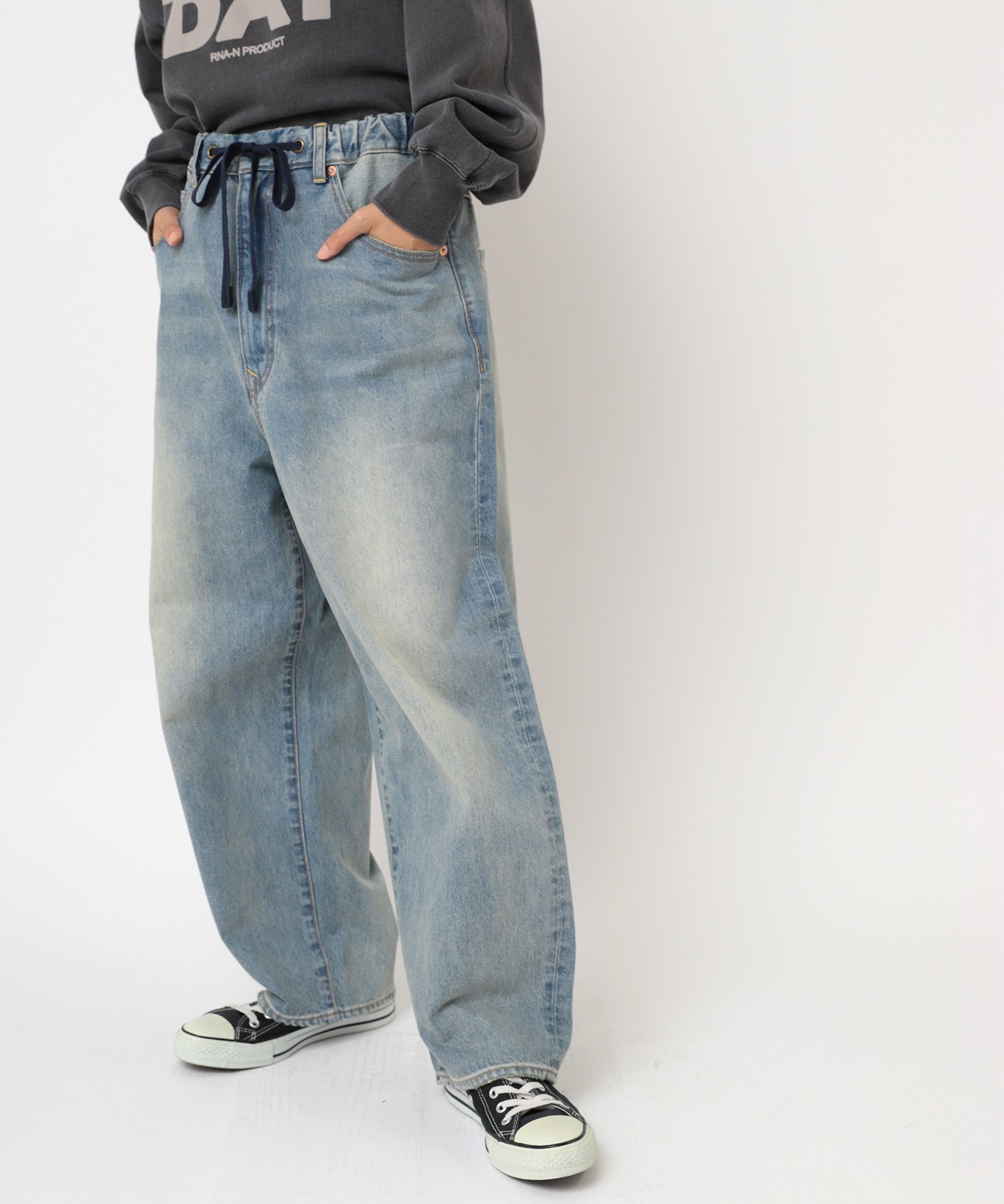 URCH RNA R4304 URCHバギージーンズ URCH RNA アールエヌエーエヌ パンツ ジーンズ・デニムパンツ ブルー ブラック