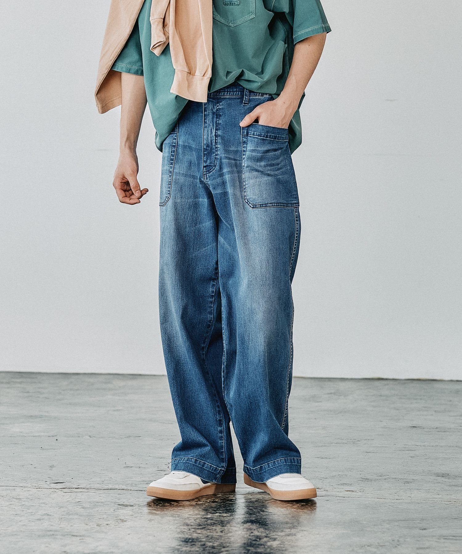 【SALE／50%OFF】BAYFLOW 【接触冷感・ストレッチ】クールタッチワイドセーラーデニムパンツ ベイフロー パンツ その他のパンツ【送料無料】