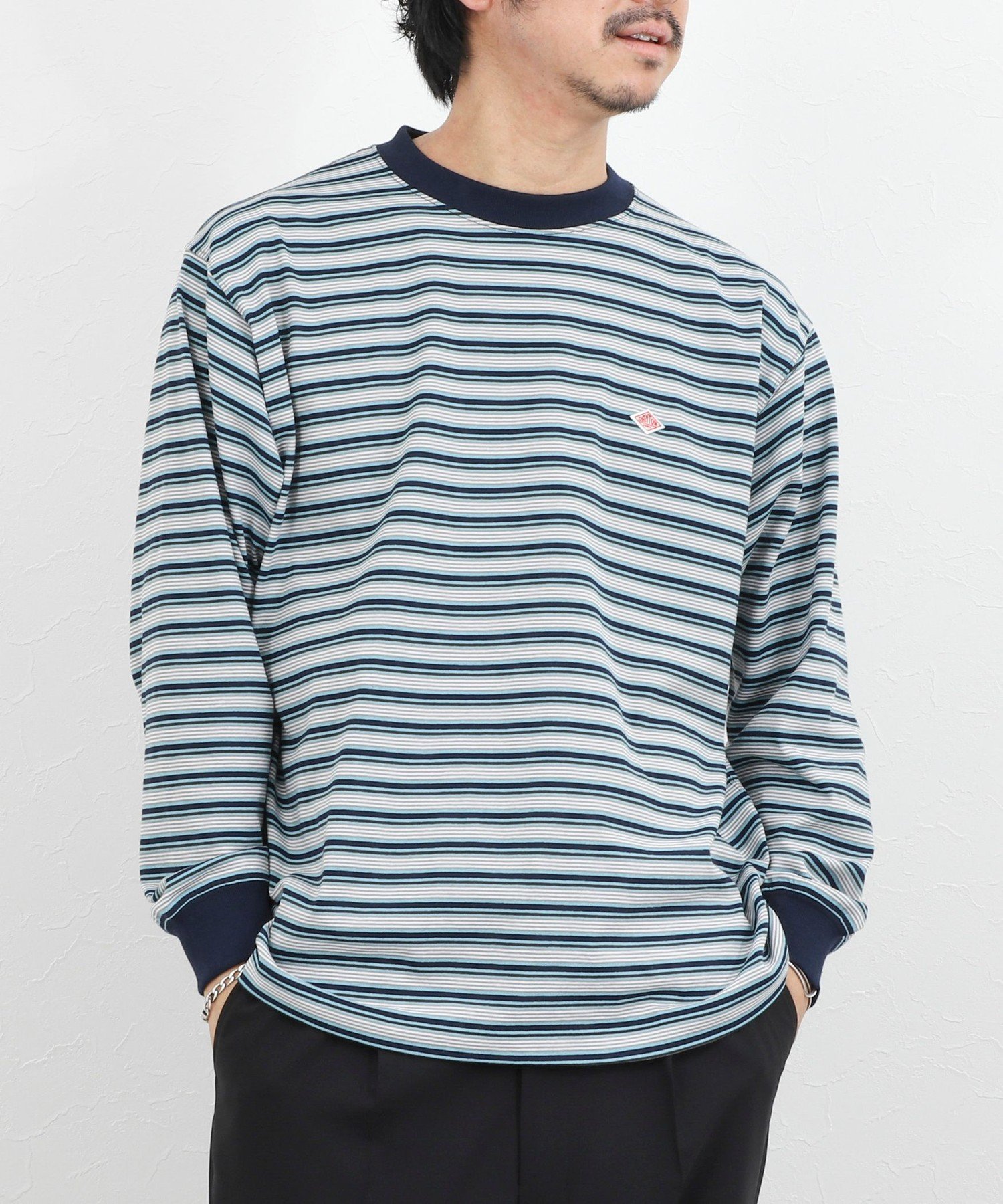 NOLLEY'S goodman 【DANTON/ダントン】DT-C0200TCB STRIPE LONG SLEEVE T-SHIRT 26SS ノーリーズ トップス カットソー・Tシャツ ブルー ホワイト【送料無料】