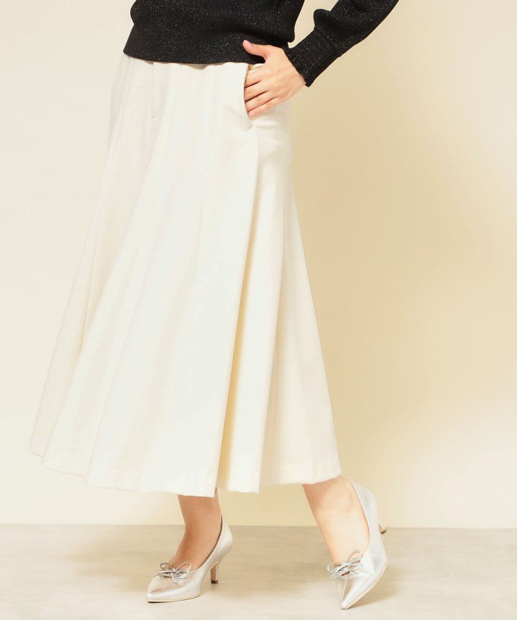 【SALE／55%OFF】SunaUna 【COLLECTION LINE】フレアスカート スーナウーナ スカート ロング・マキシスカート ホワイト グレー【送料無料】