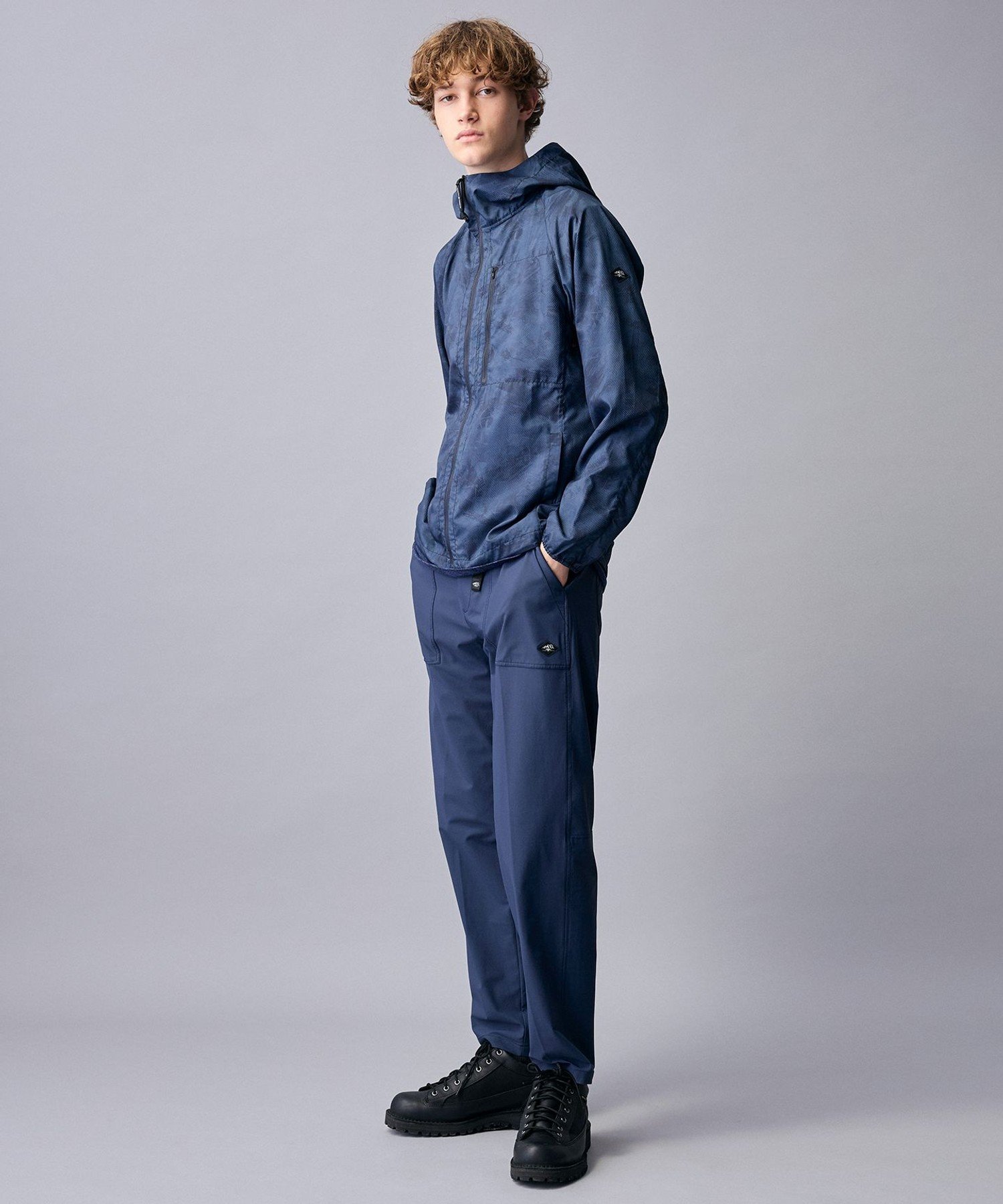JOSEPH ABBOUD 【2WAYストレッチ/ECO撥水性】2WAYストレッチジャガードパンツ ジョセフアブード パンツ その他のパンツ ネイビー【送料無料】