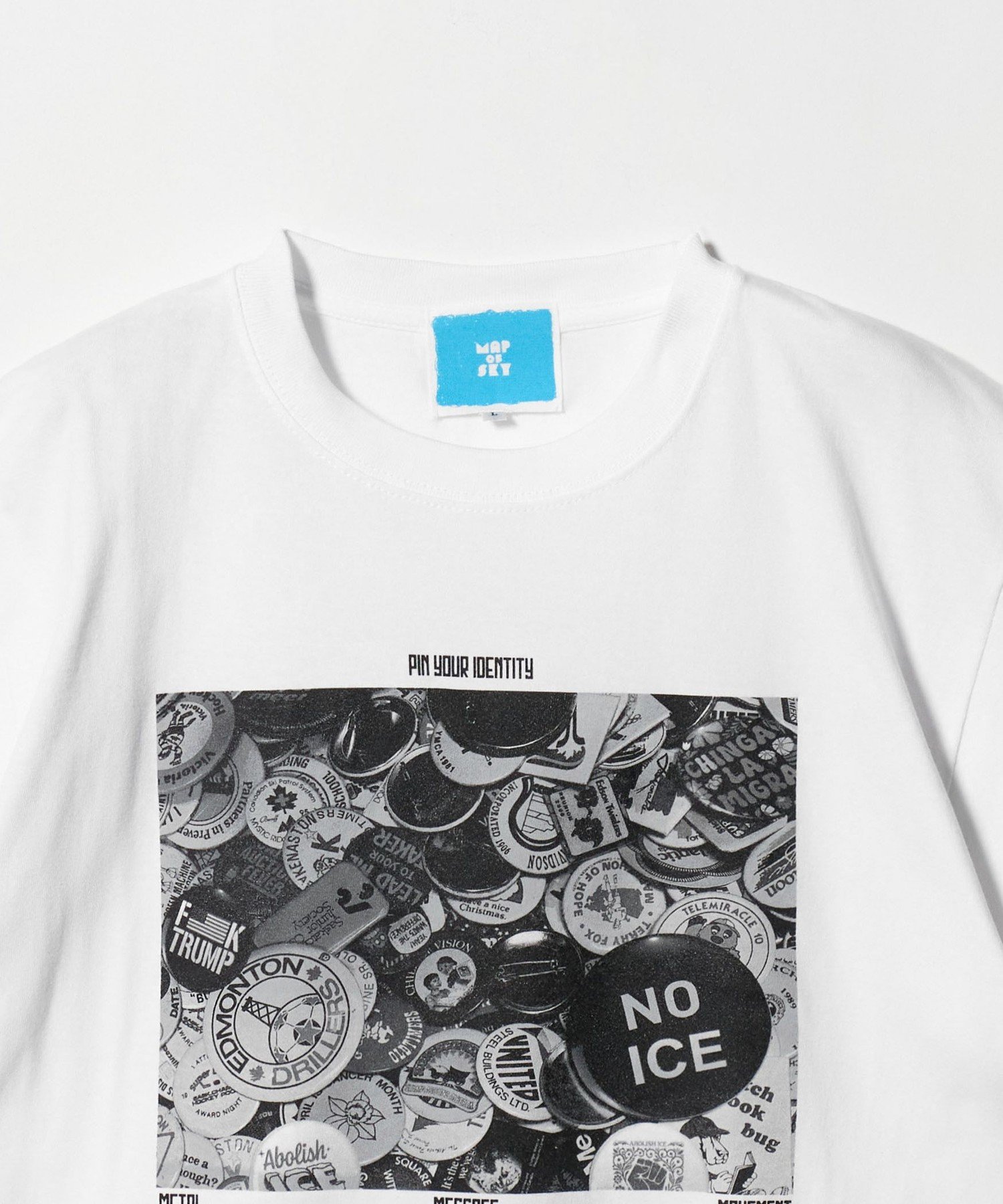 ＜MAP OF SKY＞PINS プリント Tシャツ ビューティー＆ユース ユナイテッドアローズ トップス カットソー・Tシャツ ホワイト