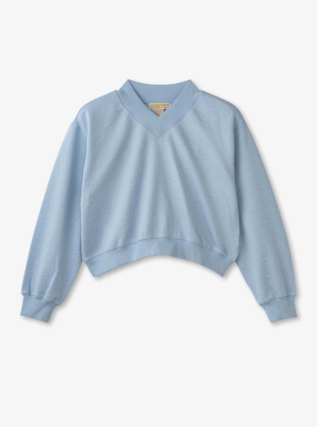 【SALE／83%OFF】MICHAEL KORS Vネック クロップ MKサークルロゴ トップス マイケルコース マイケル・コース トップス カットソー・Tシャツ ブルー【送料無料】
