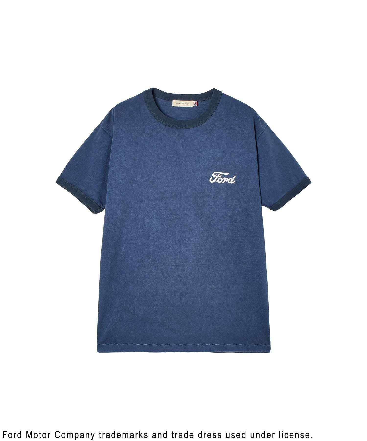 ROSE BUD GOOD ROCK SPEED/FORD RINGER TSHIRT ローズバッド トップス カットソー・Tシャツ ネイビー