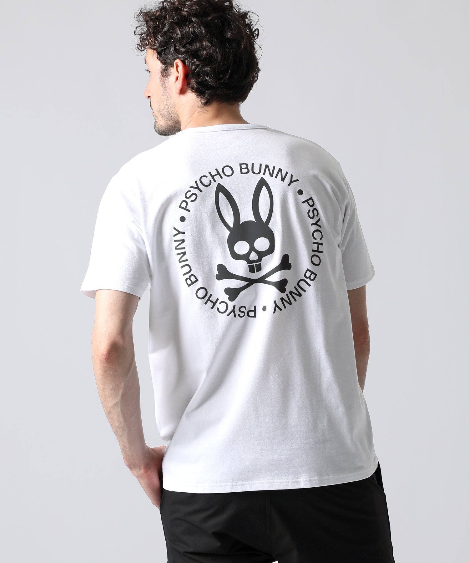 Psycho Bunny EC限定 CROSBY リフレクトプリント Tシャツ サイコバニー トップス カットソー Tシャツ ホワイト ブラック【送料無料】