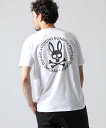 Psycho Bunny EC限定 CROSBY リフレクトプリント Tシャツ サイコバニー トップス カットソー Tシャツ ホワイト ブラック【送料無料】