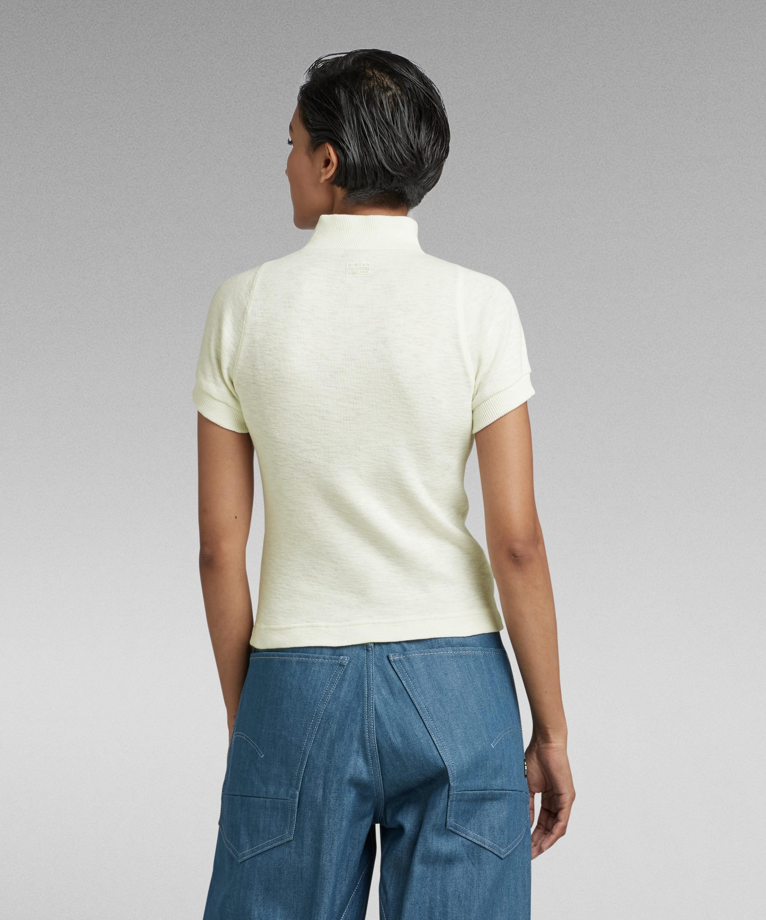 【公式ショップ】CYCLING ULTRA SLIM ZIP TOP/モックネックハーフジップT ジースターロゥ トップス カットソー・Tシャツ ホワイト