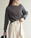 Thevon. ボートネックラメドレープニット ゼヴォン トップス ニット グレー ホワイト ピンク【送料無料】