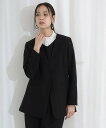 PourVous 4点セットパンツスーツ プールヴー スーツ・フォーマル スーツパンツ ネイビー ブラック【送料無料】