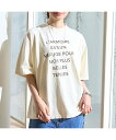 Rouge vif la cle ピグメントヴィンテージライクロゴBIG Tシャツ ルージュ・ヴィフ ラクレ トップス カットソー・Tシャツ ホワイト【送料無料】