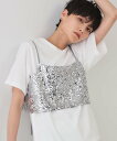 OPAQUE.CLIP 《ツインセット》スパンコールキャミ*Tシャツ【洗濯機洗い可】 オペークドットクリップ トップス アンサンブル ブラック シルバー ネイビ...
