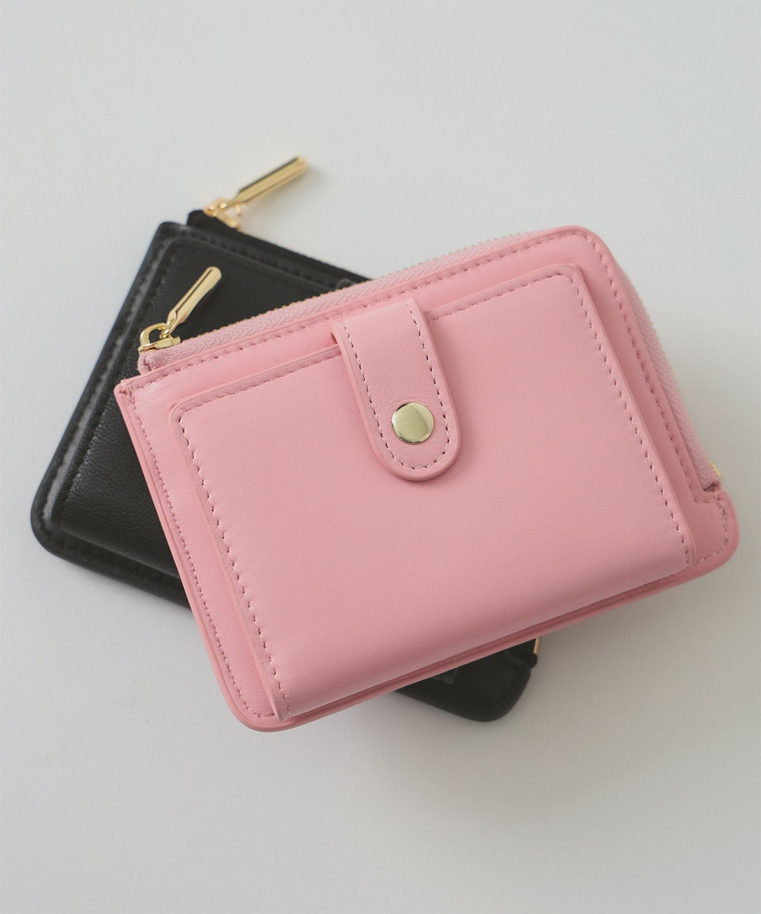 Ray BEAMS 【別注】BEAURE / ミニ ウォレット ビームス ウイメン 財布・ポーチ・ケース その他の財布・ポーチ・ケース ブラック ピンク【送料無料】