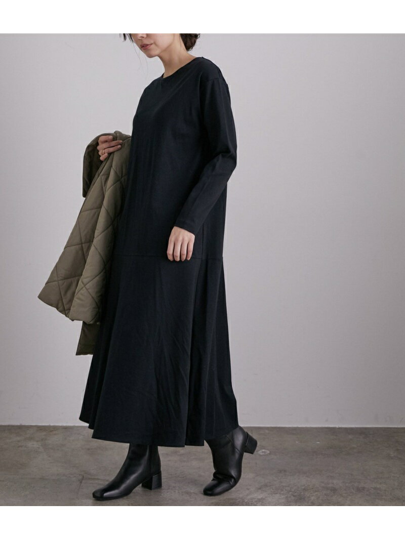 【SALE／60%OFF】SALON adam et rope' 【抗菌・防臭】カップ付き裾フレアードレス サロン アダム エ ロペ ワンピース・ドレス その他のワンピース・ドレス ブラウン ブラック