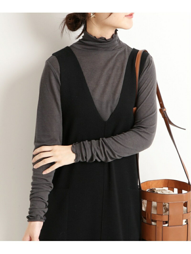 【SALE／20%OFF】SLOBE IENA ウール混天竺タートルプルオーバー スローブ イエナ トップス カットソー・Tシャツ グレー ホワイト【送料無料】のサムネイル