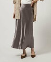UNITED ARROWS green label relaxing サテン ナロー スカート ユナイテッドアローズ グリーンレーベルリラクシング スカート ロング・マキシスカート ブラウン ブラック ホワイト【送料無料】