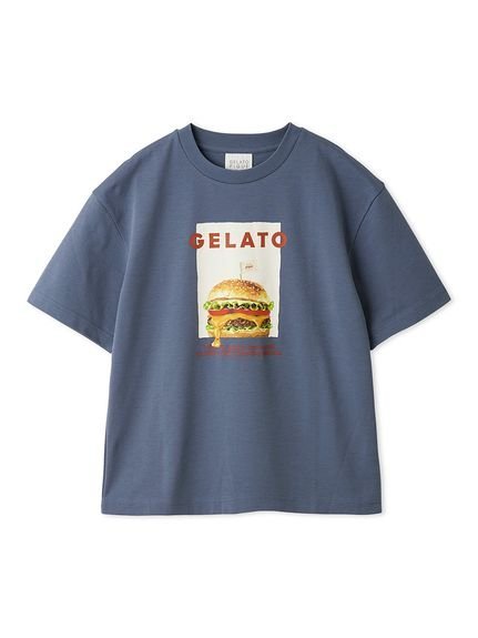 【UNISEX】 【接触冷感】HIGH CALORIEワンポイントTシャツ ジェラートピケ トップス カットソー・Tシャツ ネイビー
