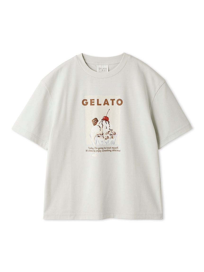 【UNISEX】 【接触冷感】HIGH CALORIEワンポイントTシャツ ジェラートピケ トップス カットソー・Tシャツ ネイビー