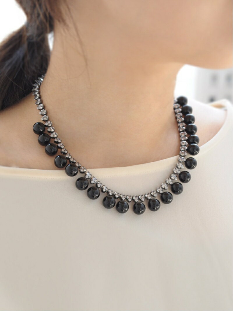 KU-CROISSANT ビジュー パールネックレス クークロワッサン アクセサリー・腕時計 ネックレス ブラック..