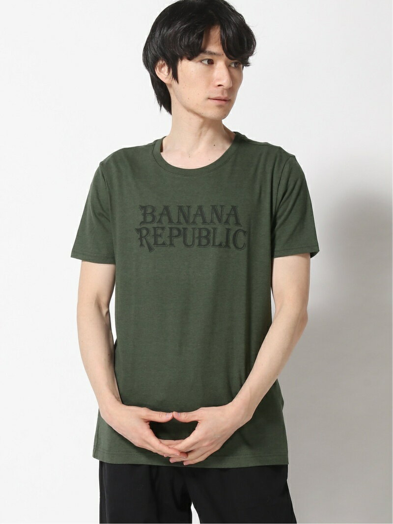 【SALE／85%OFF】BANANA REPUBLIC FACTORY STORE (M)ヘリテージロゴTシャツ バナナ・リパブリック ファクトリーストアー トップス カットソー・Tシャツ グリーン