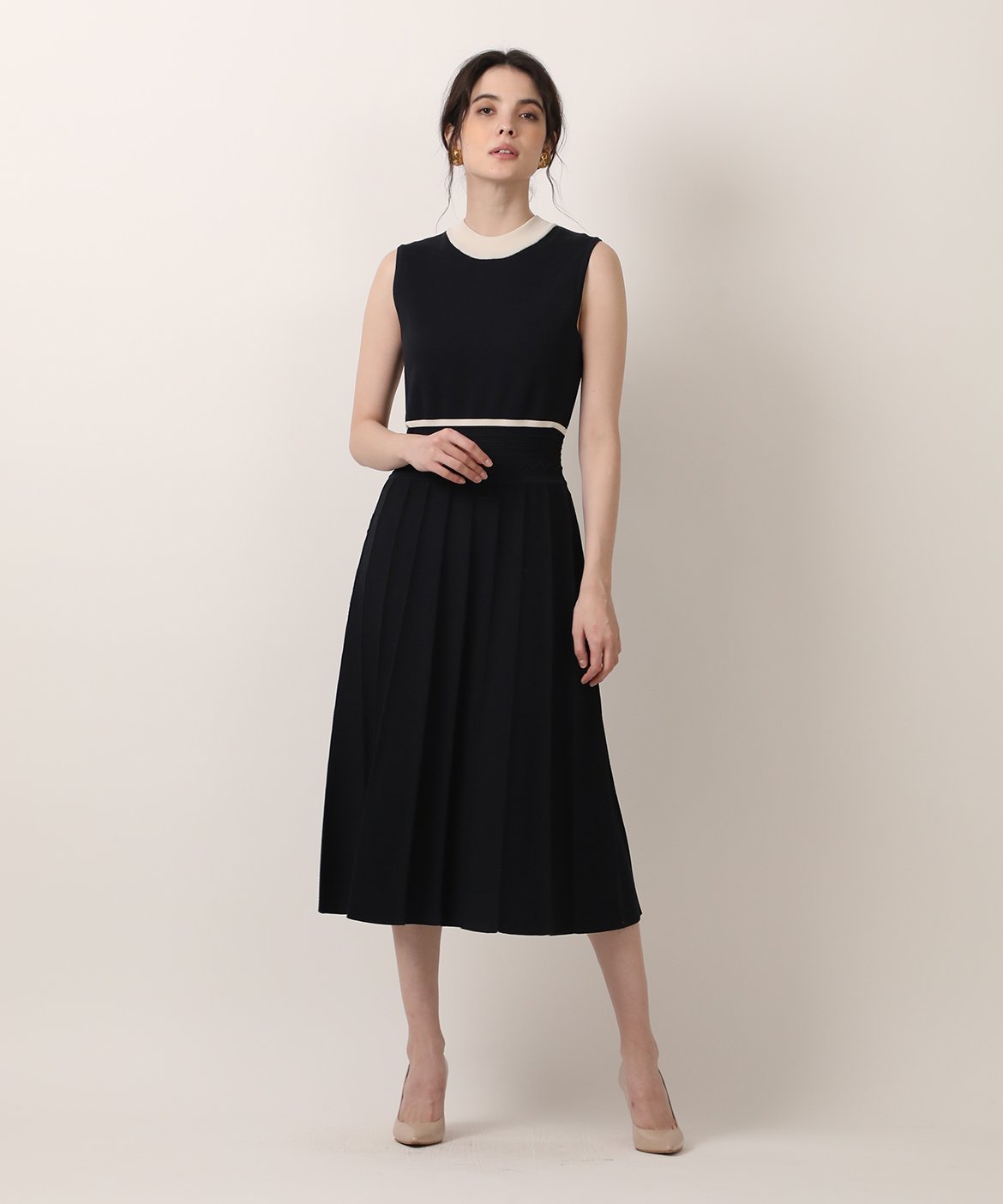 Maglie par ef-de 《M Maglie le cassetto》バイカラーニットワンピース マーリエ ル カセット ワンピ..