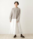 【SALE/30%OFF】Afternoon Tea LIVING カットワークレーススカートコンビニットワンピース アフタヌーンティー・リビング ワンピース・ドレス ワンピース グレー ベージュ【送料無料】