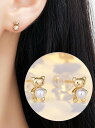Coo+i くまパールピアス スレンダー アクセサリー・腕時計 ピアス ゴールド